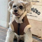 Velvet Dog Vest Coat – Fleece Lined Sleeveless Winter Jacket Black