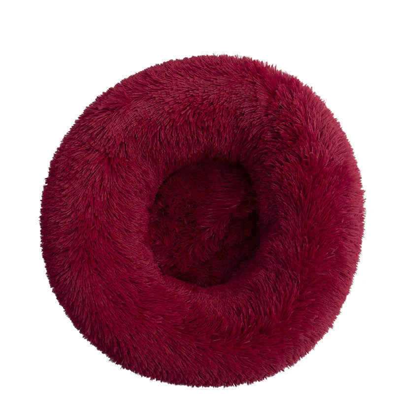 Pet Dog Bed Donut Cuddler – Ultra Soft Washable Round Dog Kennel, Winter Warm Sofa