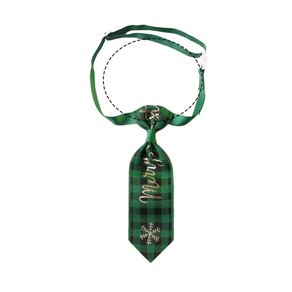 Nonecn Christmas Dog Bow Tie – Red & Green Adjustable Holiday Pet Accessory