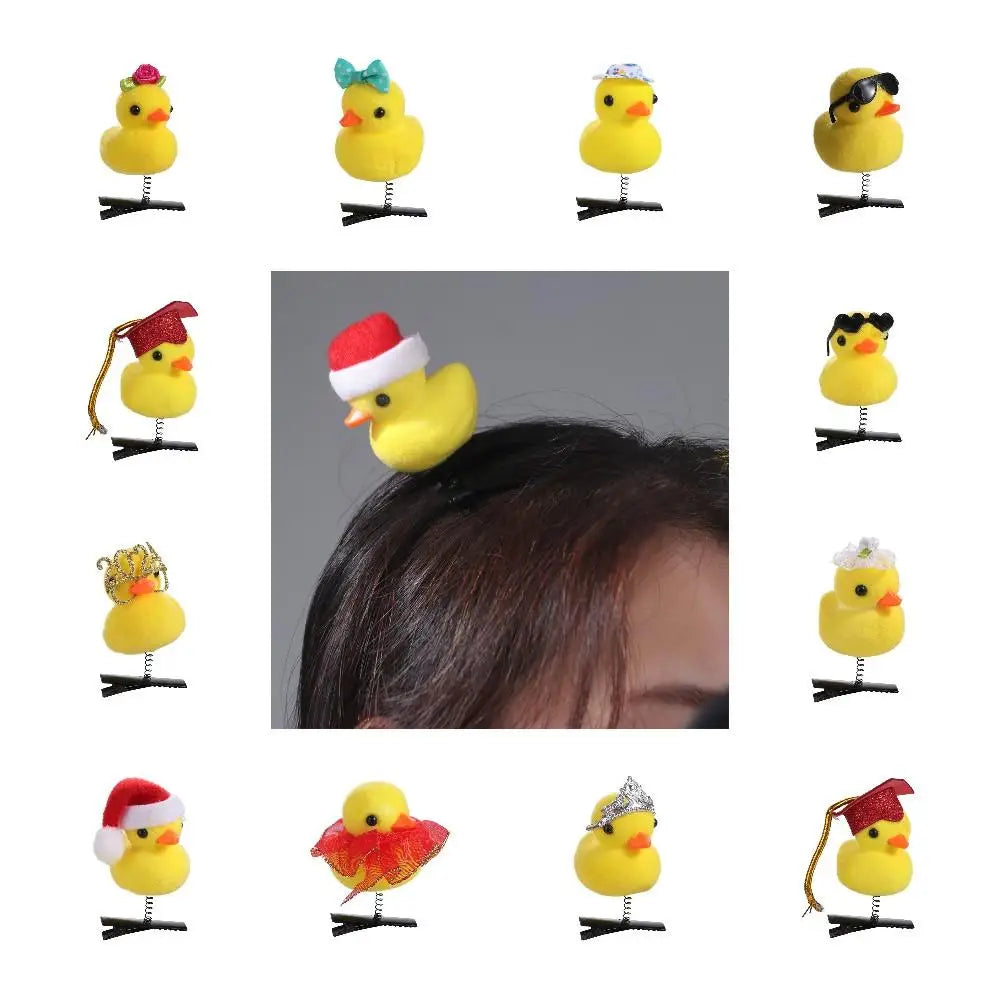 Duck Plush Hair Clip – Kids Bowknot Flower