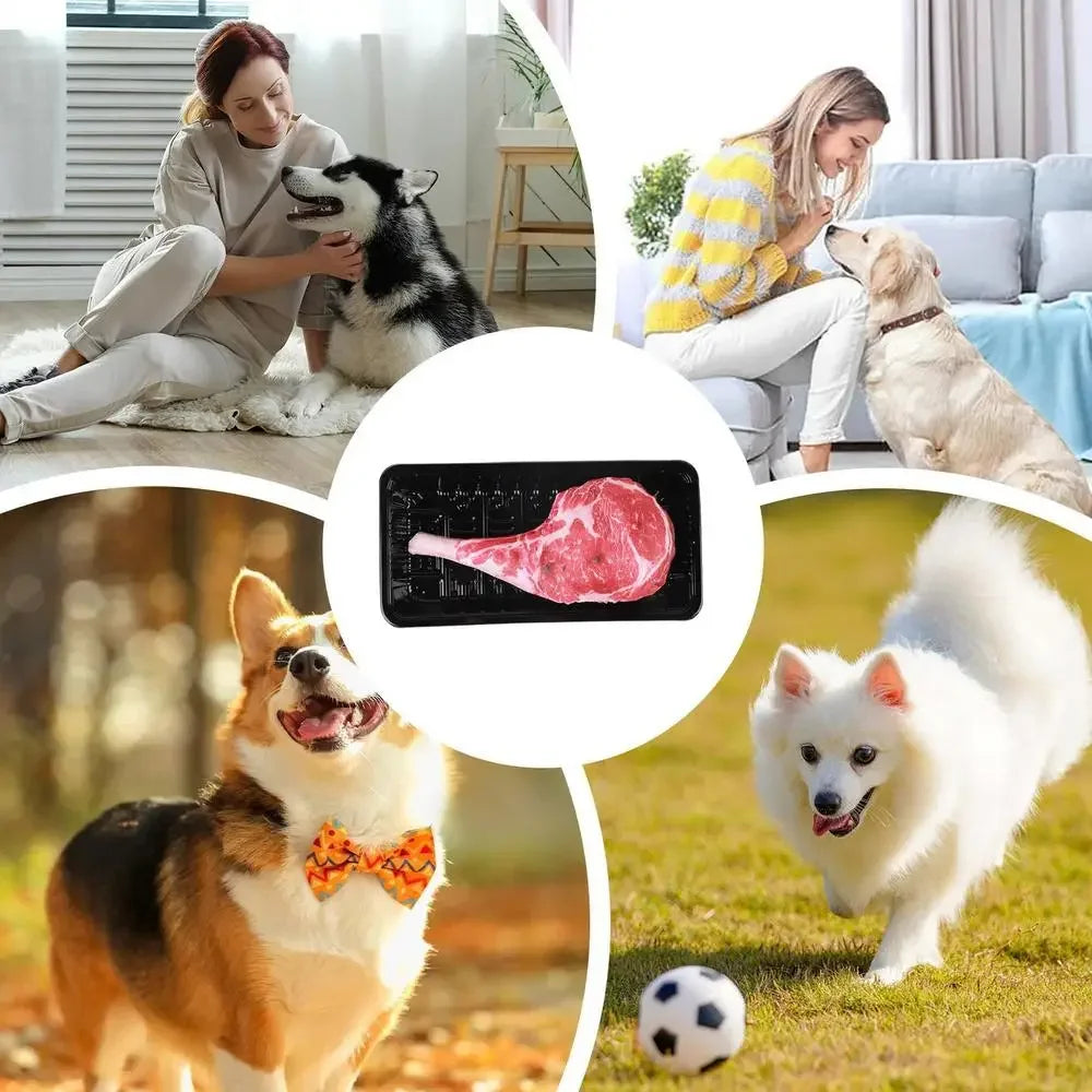 Steak Shaped Plush Dog Toy - Squeaky for Small & Medium Dogs, Interactive & Fun