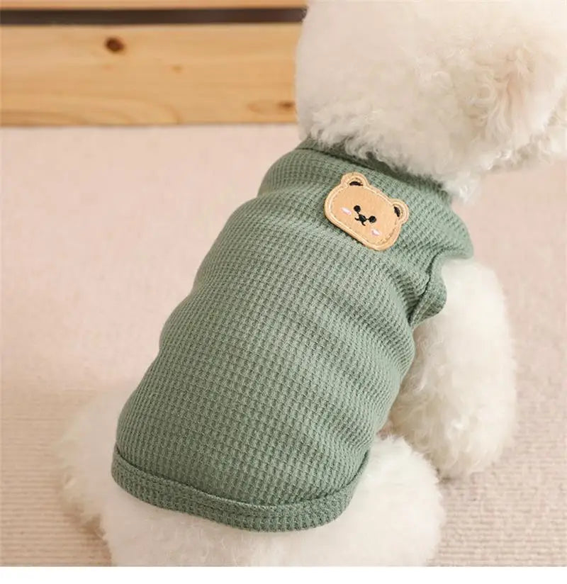 Green Bear Dog Vest – Lightweight Breathable Summer Shirt