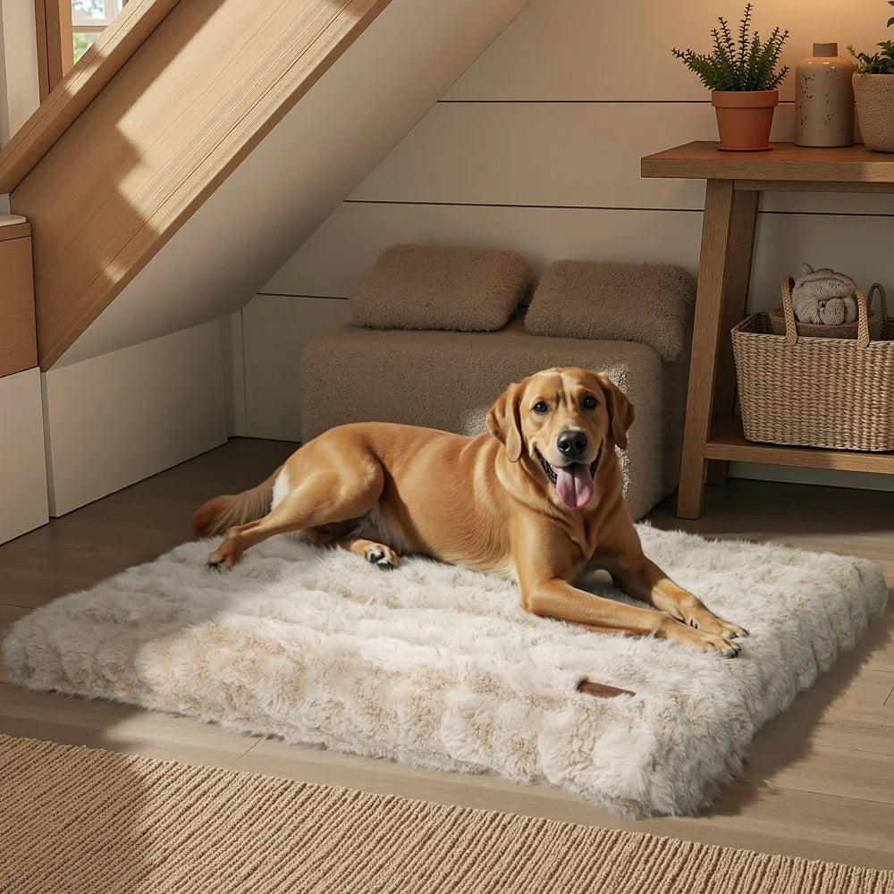 Ultra Plush Dog Bed Soft Pet Cushion Large Dog Crate Puppy Mattress Washable Mat