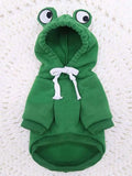 Frog Dog Hoodie Sweater – Green Cozy Pullover for Small Dogs