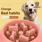 Bone-Pattern Slow Feeder Dog Bowl – Anti-Choke Healthy Eating Dish