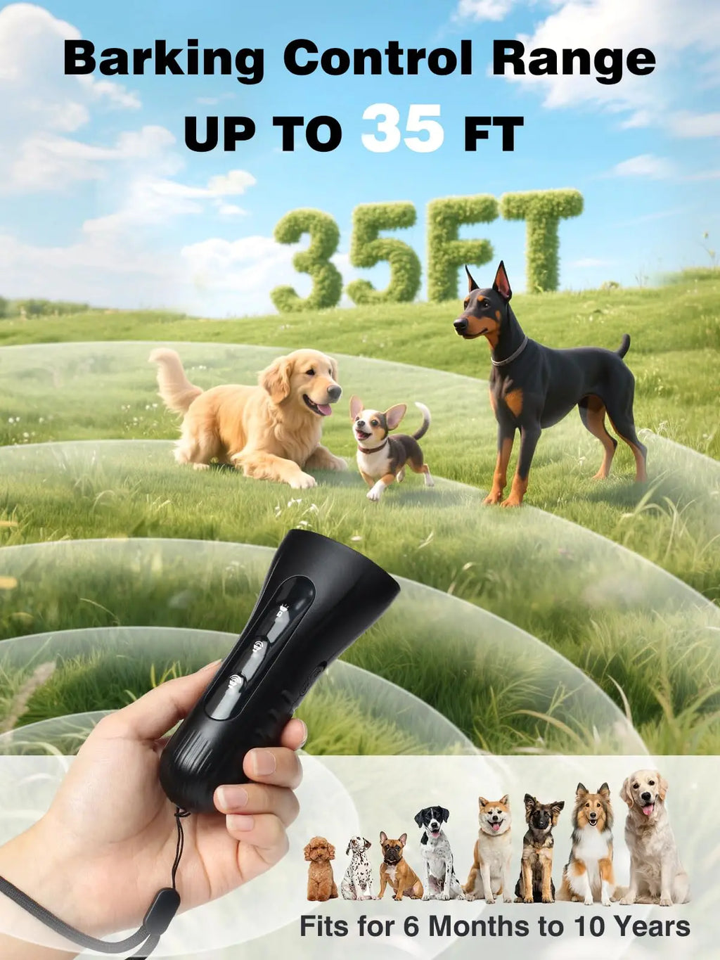 2025 Ultrasonic Dog Bark Deterrent – Rechargeable Training Device with LED