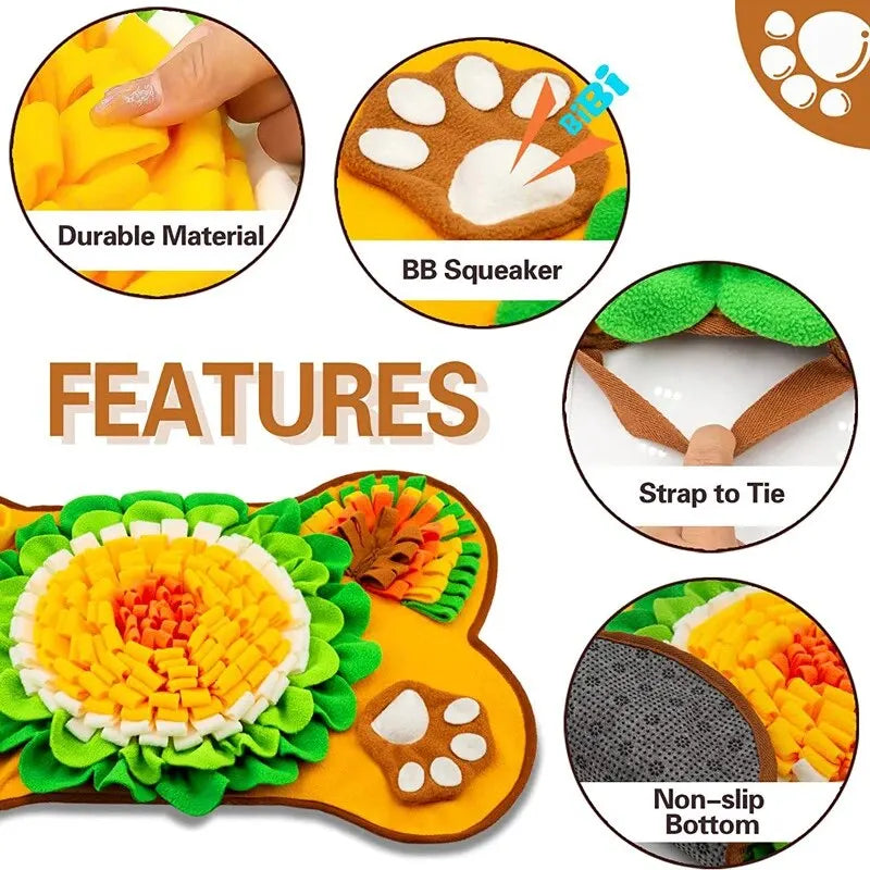 Interactive Dog Snuffle Mat – Foraging Training & Slow Feeding Toy