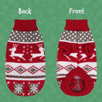 Christmas Dog Sweater – Red Wool Knit Holiday Pullover