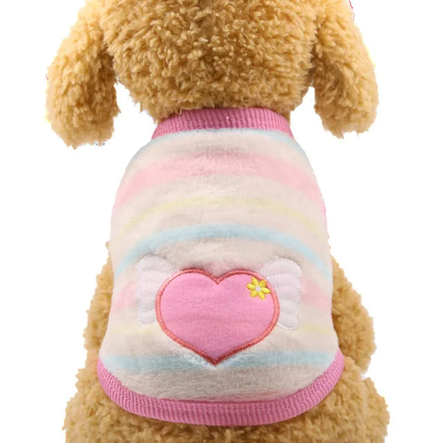 Doagk Dog Vest Coat – Warm Fleece Jacket for Small Dogs, 12 Cartoon Colors