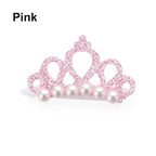 Small Dog Hair Clip Bow Faux Pearl Crown – 1 Pc Cute Pet Accessory