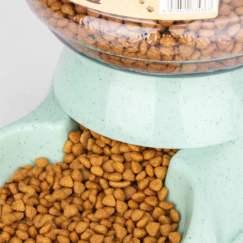 2-in-1 Automatic Dog Water Dispenser & Food Bowl Station