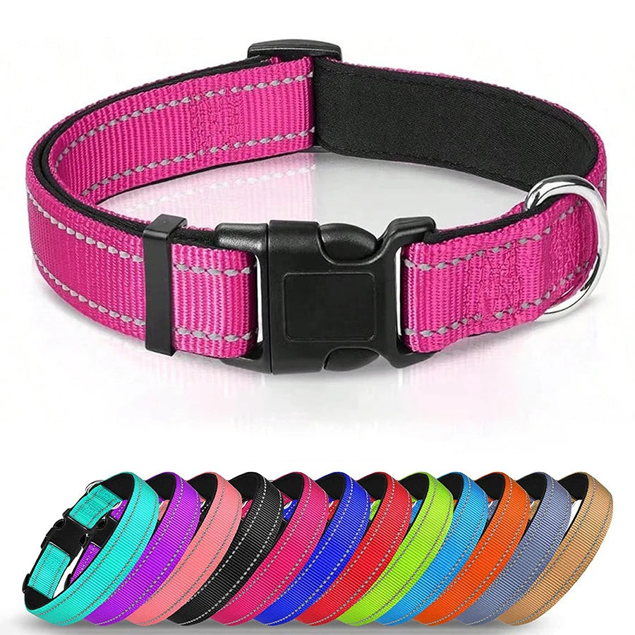 Reflective Dog Collar – Soft Padded Adjustable Night Safety