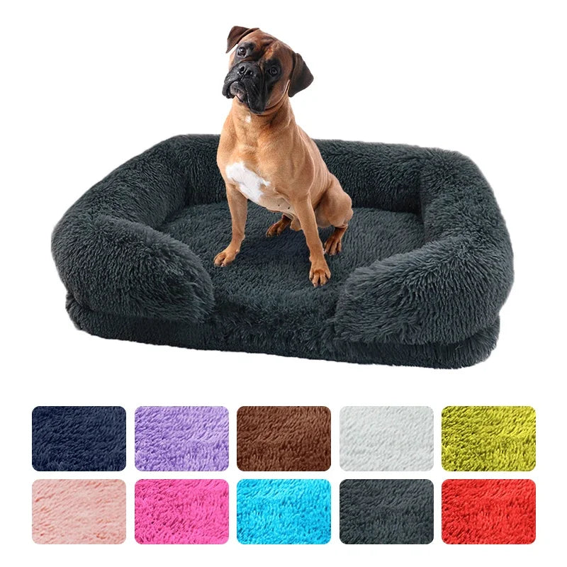 Dog Bed Plush Pet Bed – Thickened Winter Sleeping Pad, Removable Cover for Small & Large Dogs