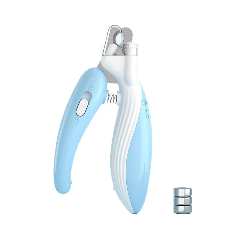 LED Light Dog Nail Clippers - Safe Stainless Steel Paw Trimmer for Dogs