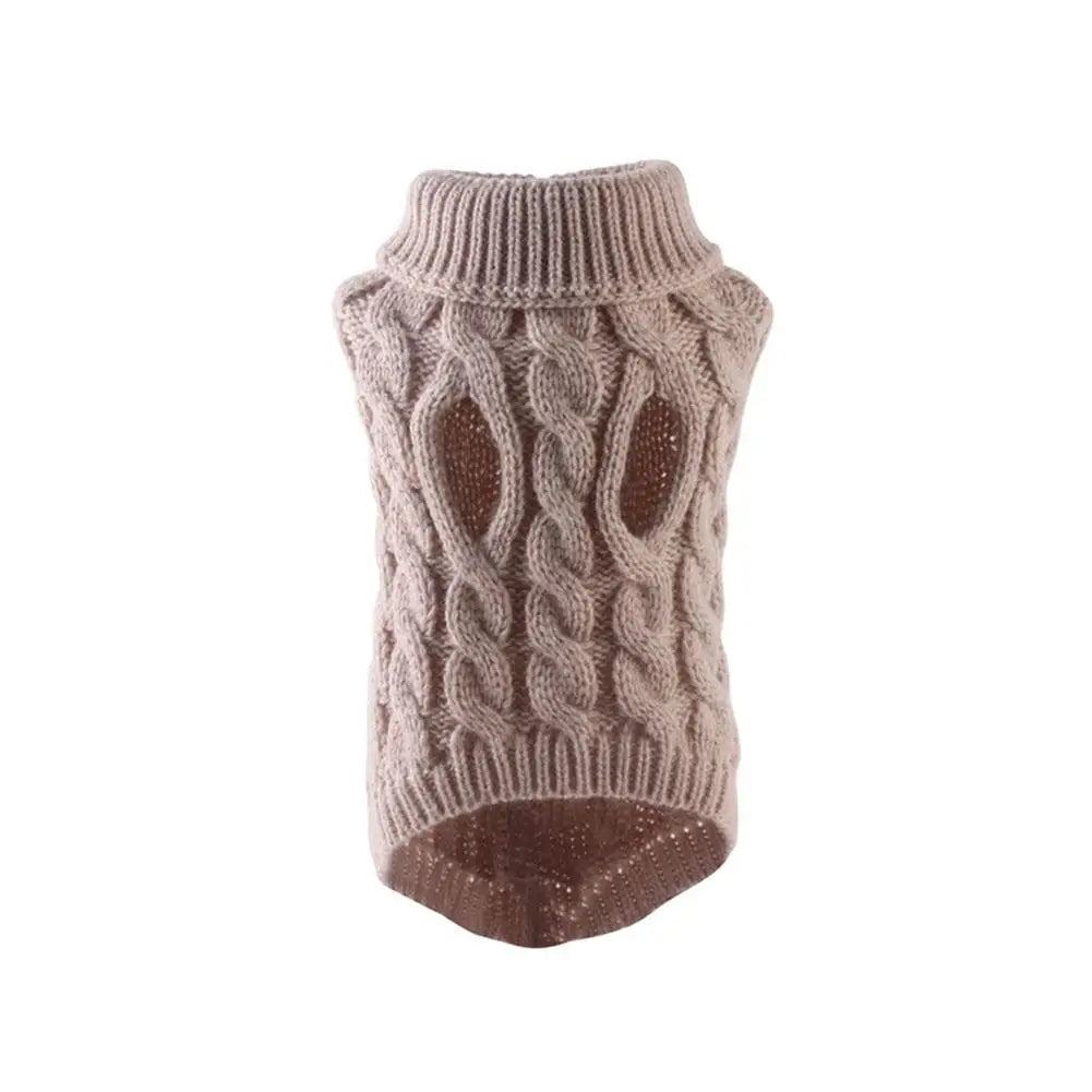 Solid Color Dog Sweater – Cozy Wool Knit for Small Dogs