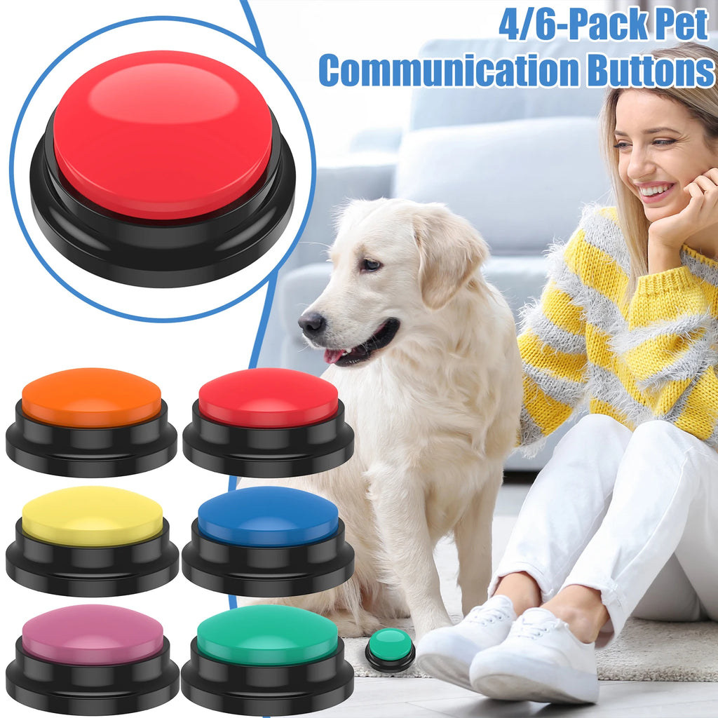 Recordable Dog Training Buttons 4/6 Pack with Light