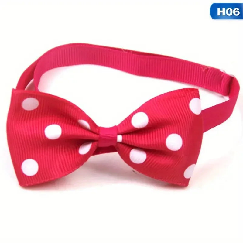 PetPals Polka Dot Bow Tie Collar for Dogs – Adjustable Black & White, Safe Fit