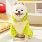 Dinosaur Dog Flannel Jumpsuit – Cozy Winter Romper for Small Dogs