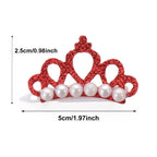 Small Dog Hair Clip Bow Faux Pearl Crown – 1 Pc Cute Pet Accessory