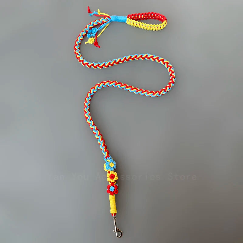 Dog Leash – Handwoven Anti-Slip Rainbow