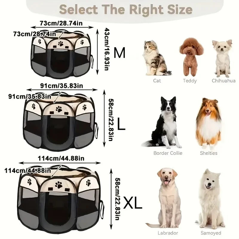 Foldable Dog Playpen – Portable Octagon Pen