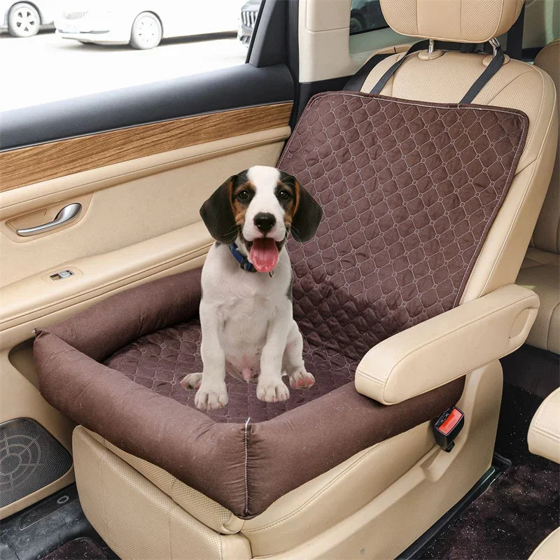 Waterproof Dog Car Seat Cushion – Quilted Travel Hanging Car Bed Mat for Small Dogs