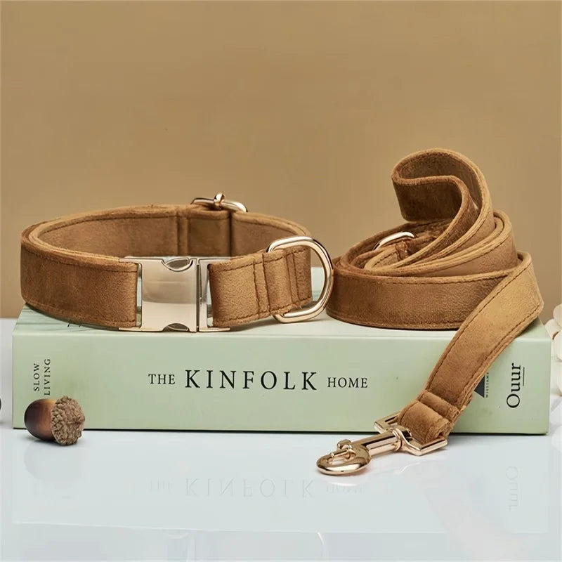 Personalized Dog Collar – Velvet Engraved Name Collar