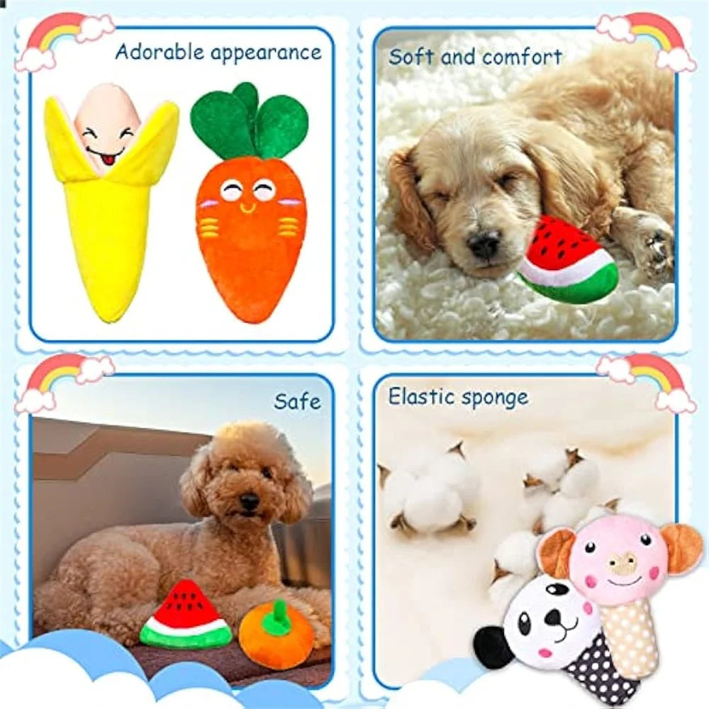 Dog Squeaky Plush Toys 50-Pack – Soft Toys for Small & Medium Dogs