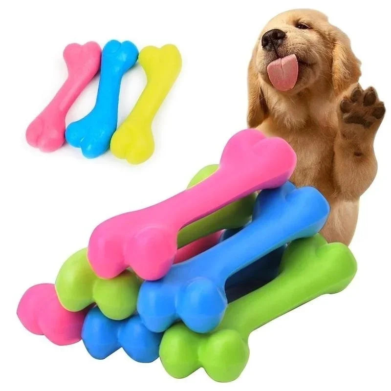 Rubber Dental Bone Toy for Small Dogs – Training, Fetch, and Teething Relief