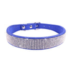 Crystal Rhinestone Dog Collar – Suede with Zinc Buckle