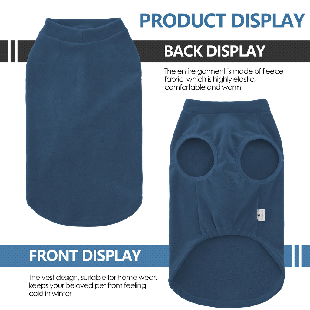 Fleece Dog Sweater – Stretchy Lightweight Pullover Coat