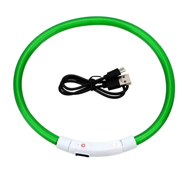 LED Dog Collar USB Rechargeable – 3 Mode Night Safety Light