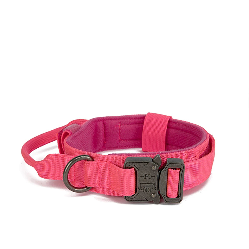 Reflective Nylon Dog Collar and Leash Set – Tactical 2PC for Large Dogs