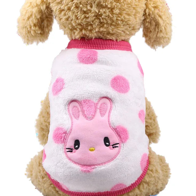 Doagk Dog Vest Coat – Warm Fleece Jacket for Small Dogs, 12 Cartoon Colors