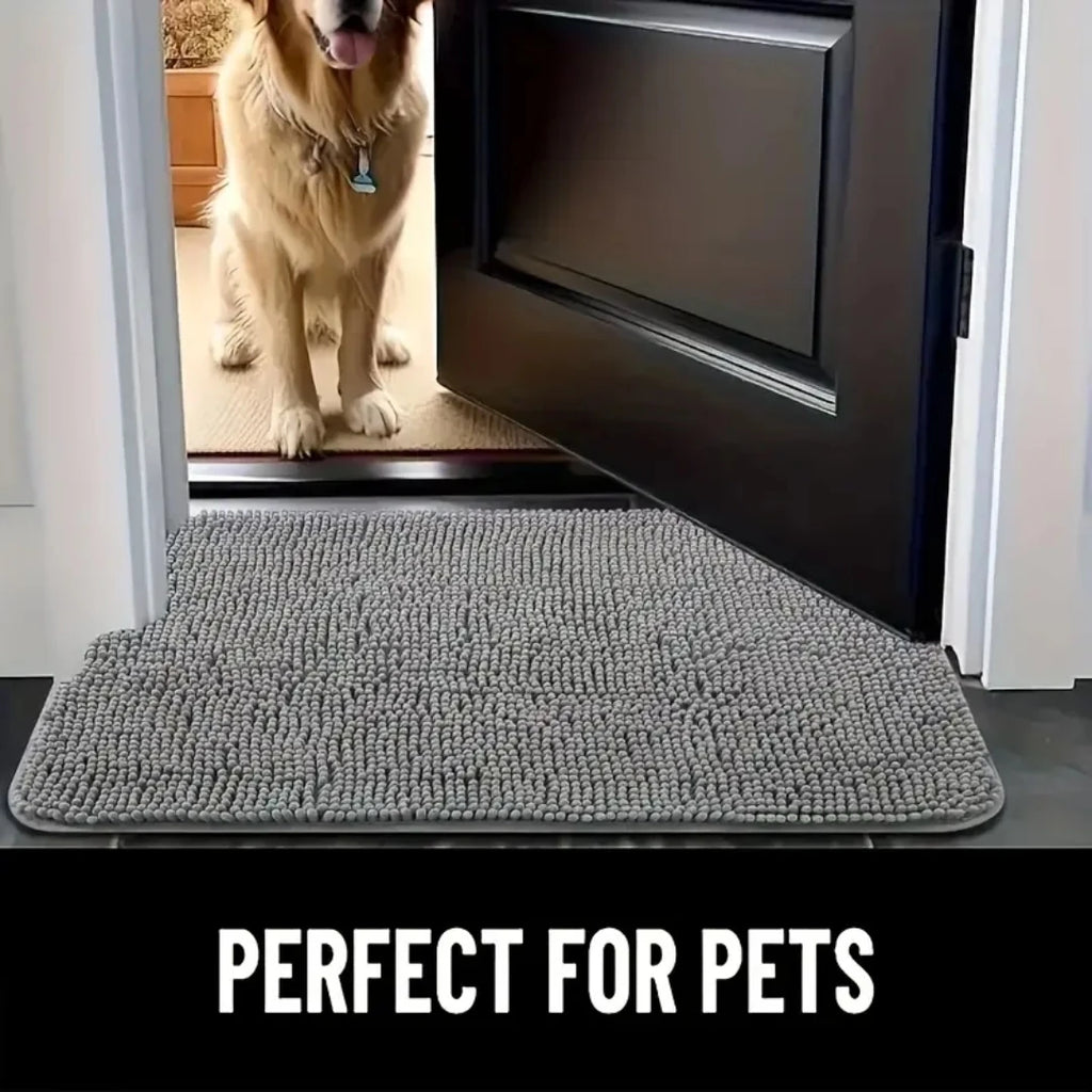 Dog Door Mat Mud Catcher – Absorbent Non-Slip Mat for Muddy Paws, Quick-Dry & Washable Rug