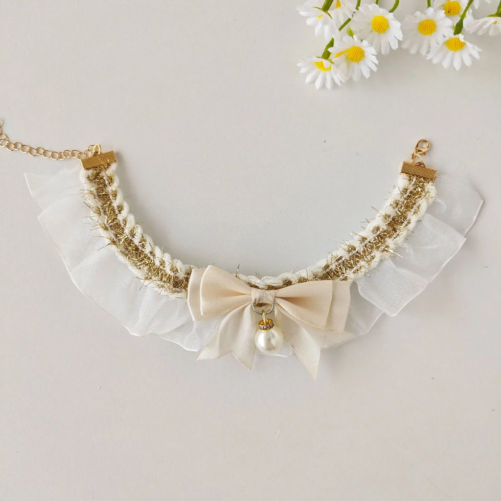 Dog Bib Necklace Lace Bow Tie Scarf – XS–XL