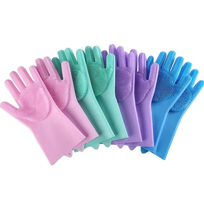 Pet Grooming Gloves for Dogs – Silicone Bathing & Hair Removal Massage Scrubber