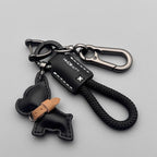 Leather Braided Rope Keychain – Anti-Loss Key Strap