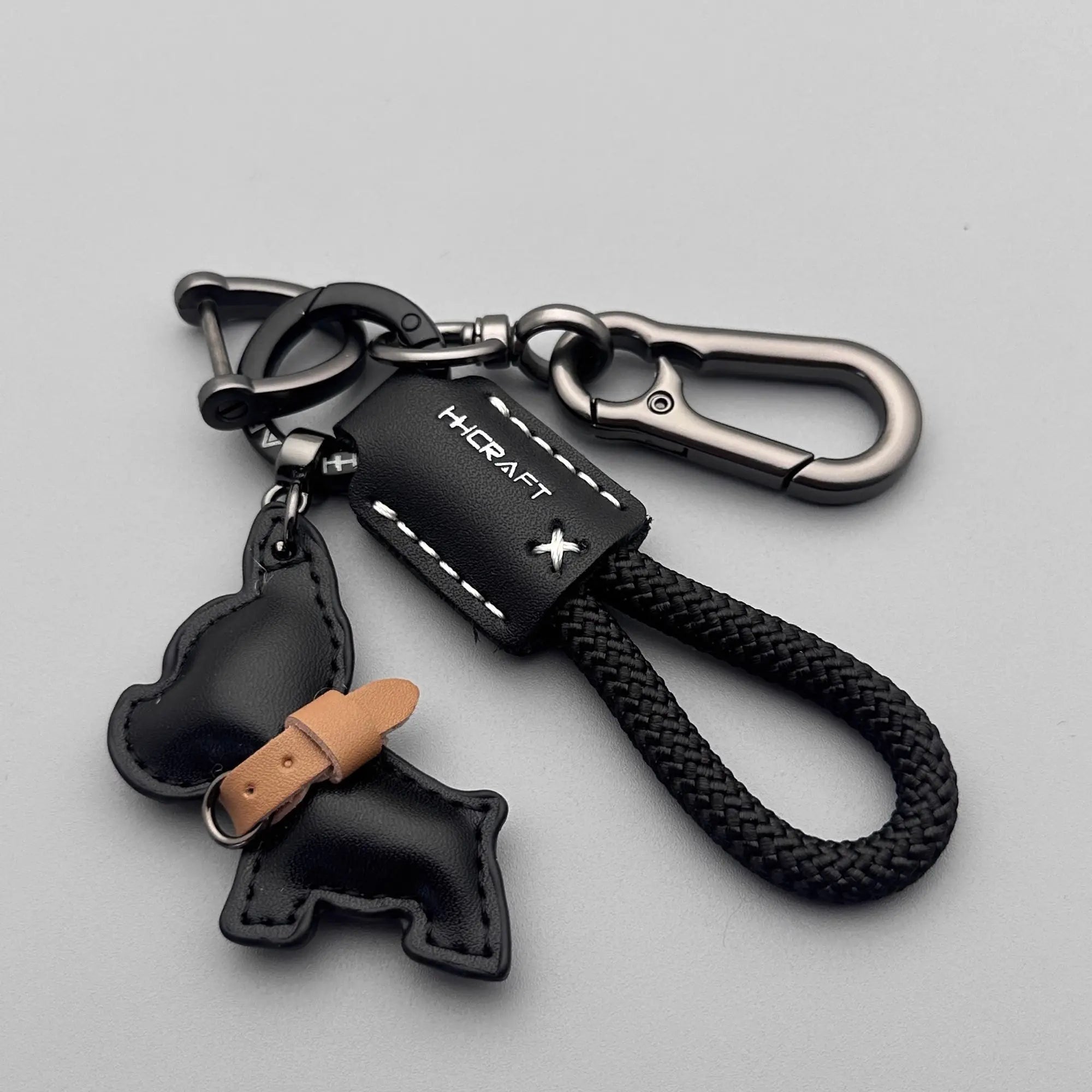 Leather Braided Rope Keychain – Anti-Loss Key Strap
