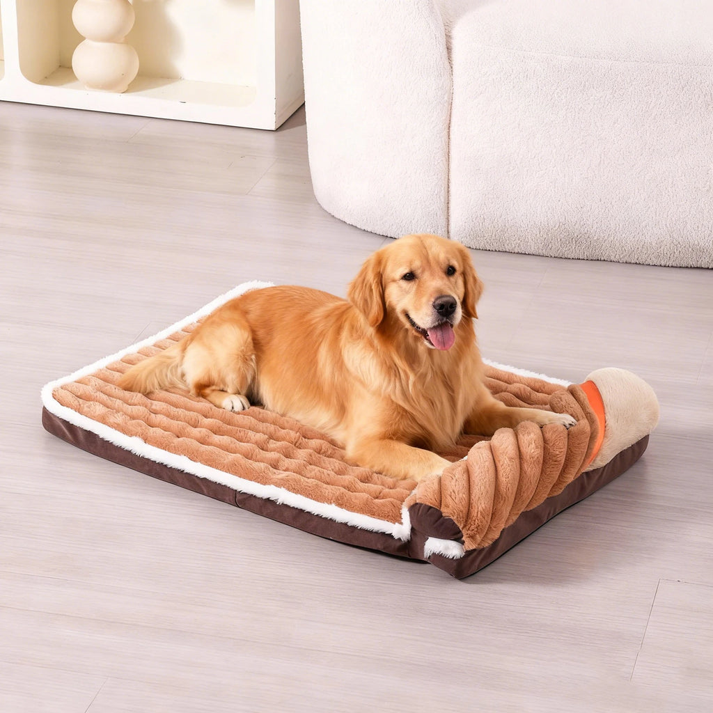 Comfortable Dog Sofa Bed – Winter Warm Elastic Cushion with Pillow for Small & Medium Dogs