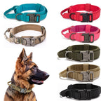 Reflective Nylon Dog Collar and Leash Set – Tactical 2PC for Large Dogs