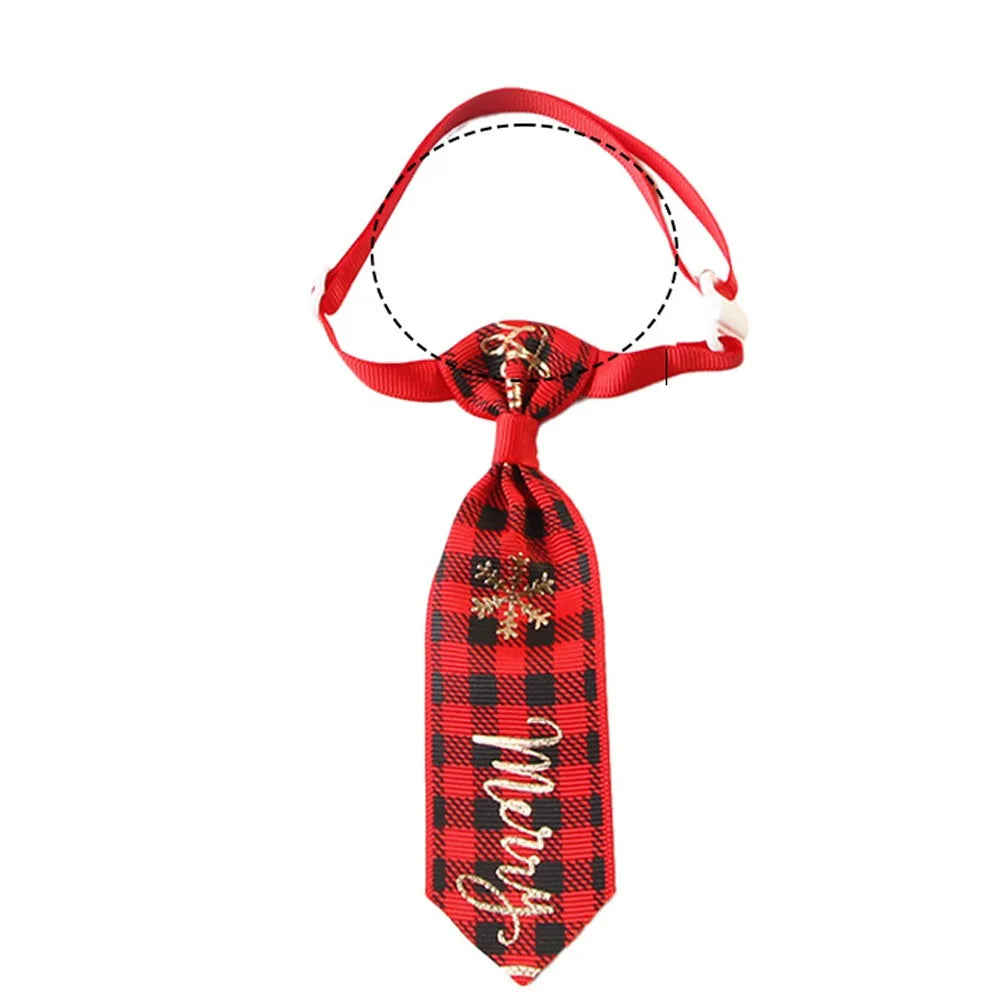 Nonecn Christmas Dog Bow Tie – Red & Green Adjustable Holiday Pet Accessory