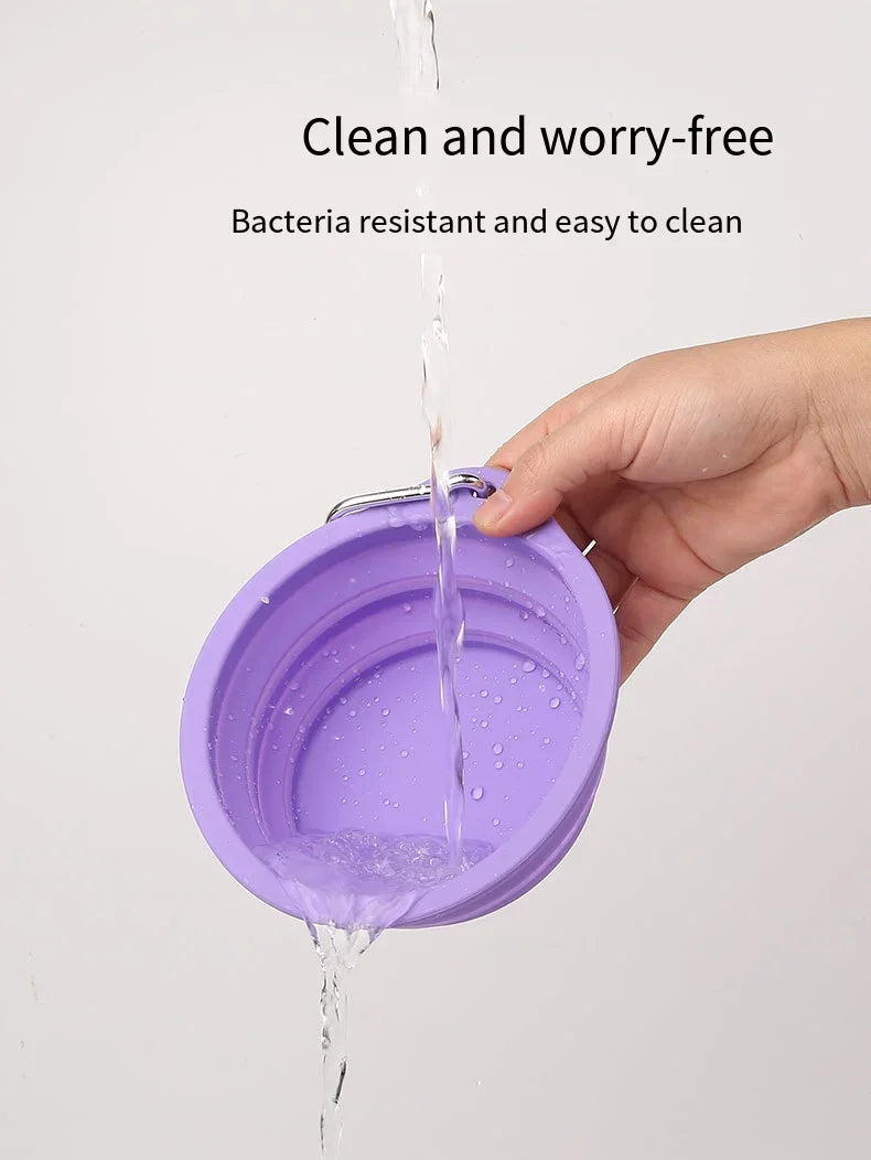 Collapsible Silicone Dog Travel Bowl – 350ml & 600ml Portable Feeder