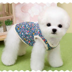 CozyPaw Floral Puppy Vest – Thickened Fleece-Lined Winter Dog Coat