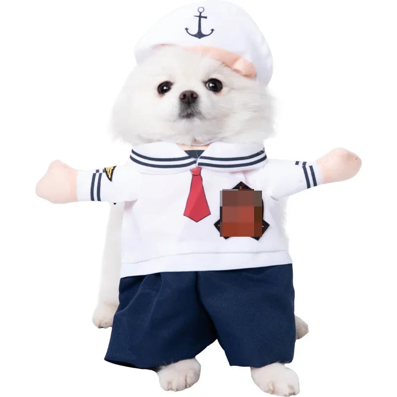 Nonecn Halloween Dog Costume Set with Wig Hat & Dagger Prop