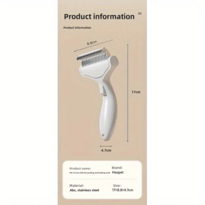 Floating Stainless Steel Dog Brush - Curved Undercoat Grooming Comb