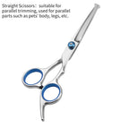 Professional 5-Piece Dog Grooming Scissors Set - Safety Round Tip Stainless Steel Kit