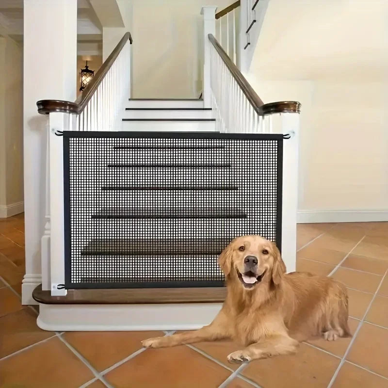 Dog Safety Gate – Foldable Mesh Barrier