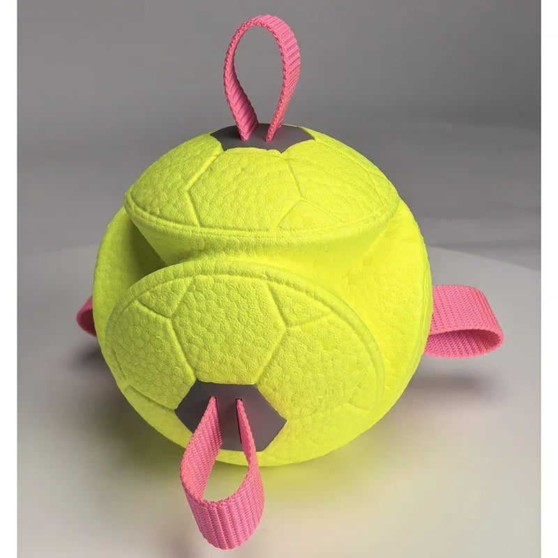 Dog Soccer Ball with Rope – Durable Fetch & Tug Toy