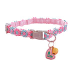 Colorful Lace Flower Dog Collar with Bell – Adjustable 20–30cm